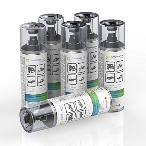 AUPROTEC AUPROPAINT Matt - Set di 6 spray per auto, colore: nero opaco, 6 x 400 ml