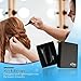 Beauty & Crafts 2PC Pro Hair Parting & Sectioning Rings-Stainless Steel Finger Tool for Precise Hair Styling and Extension Installations - Straight & 1 Curved Ring with Carrying Box (Black)