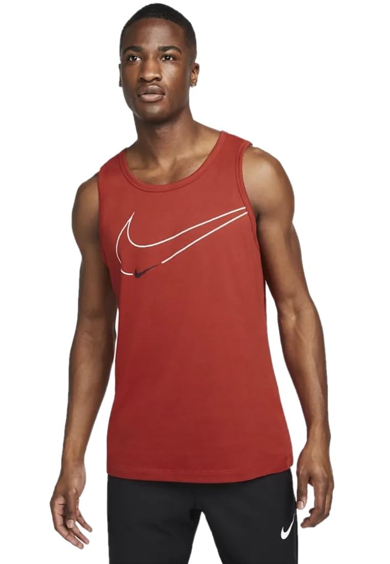 Nike Swoosh logo Dri Fit Mens Vest top Sz 2XL White training running gym sport
