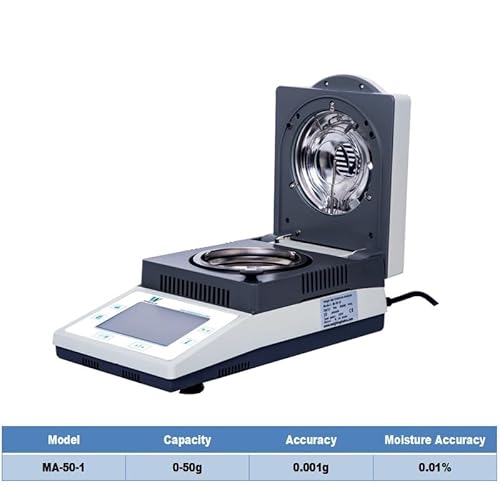 110g 1mg 5mg 10mg 0.001g 0.005g 0.01g ハロゲン 180℃ 50g 急速加熱タッチスクリーン高精度水分計,クイックテスト(MA-50-1)