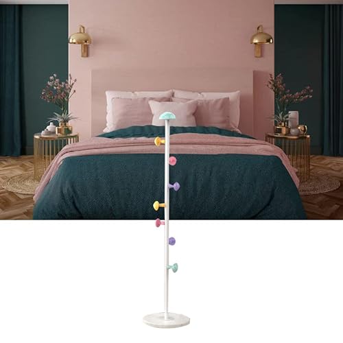 Tyenaza Perchero de Pie, Forma de Hongo Hierro Forjado Independiente Perchero, Perchero de Pie Extraíble con 7 Ganchos, Perchero de Metal para Niños, para Dormitorio, Sala de Estar(Blanco-167cm) - imagen 5