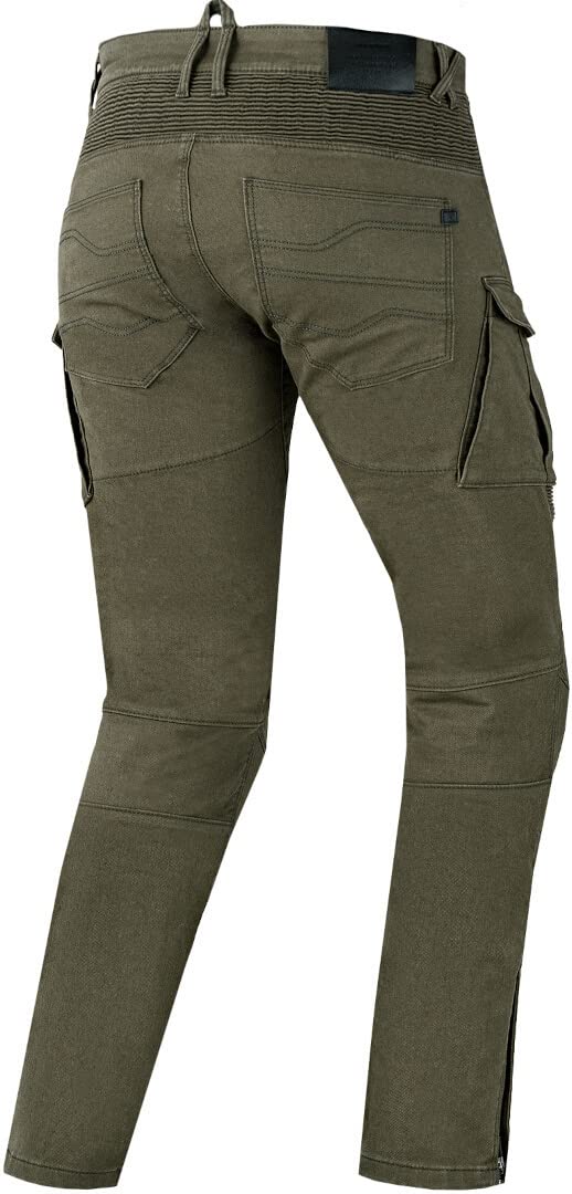 SHIMA GIRO 2.0 Motorradhose Herren - Elastische Regular Fit Cargo Biker Hose Männer mit DuraQLschicht, Knie und Hüft Protektoren, Oberschenkeltaschen (Khaki, 40)