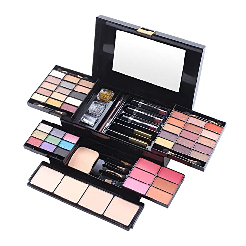 MISS ROSE M 39 Color Matte Eyeshadow Box Makeup Box Makeup Kit Blush High Gloss Powder Cake Box Multi-function Trimming Tray Makeup tray makeup kits for teenagers(331-Y)