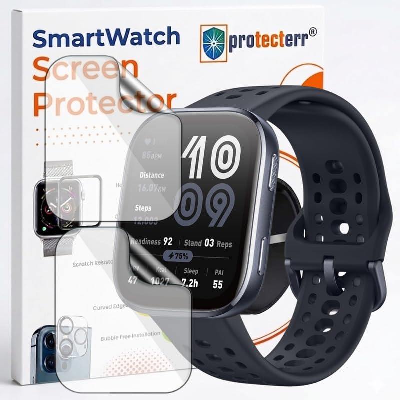 Image of 2 Pack Smartwatch Screen Protector for Amazfit Bip 6 1.97 inch - Flexible TPU Screen Guard, HD Clear, 9H Scratch Resistant, Bubble Free Installation - Not Tempered Glass