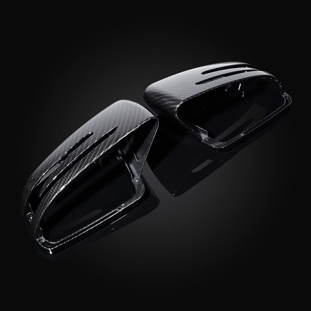 AstraDepot Replacement for Rearview Side Mirror Cover Caps Trim Mercedes B E C S Class W204 W212 W221 W246 CLA C117 CLS C218 GLA X156 (Carbon Fiber)