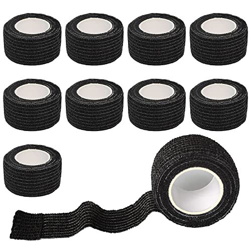 Gondiane 9 Pack 1" x 5 Yards Self Adhesive Bandage Wrap Self Stick Wrap for Ankle, Wrist, Finger, Sports, Breathable Cohesive Vet Tape for Pets (Black)
