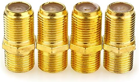 JEEUE Gold plating F Type Connector Satellite Cable Female to Female Coupler Joiner Gender Changer Connectors Adapter -4PCS