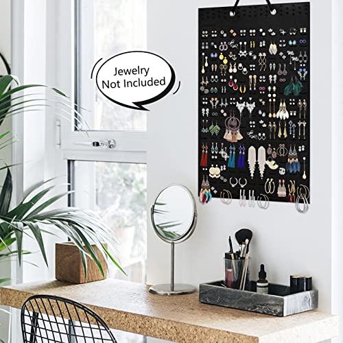 Ainslisty Earring Organizer Hanging Earring Holder, Holds Up To 330 Pairs, Soft Felt Wall Mount Earring Display Holder Stud Earrings Organizer For Women Girls - 1 Pack (Include Metal Hook And Rope) #TOP5