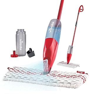 Vileda 1-2 Spray Max Mop 650 ML Mocio in microfibra con spruzzatore, mocio per pavimenti senza secchio, adatto a tutti i tipi di pavimenti, panno in microfibra riutilizzabile.