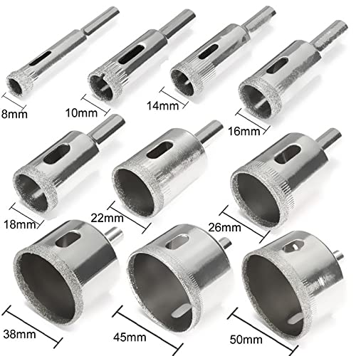 Set de 10 brocas de sierra con diamante 8mm-50mm miniatura 2
