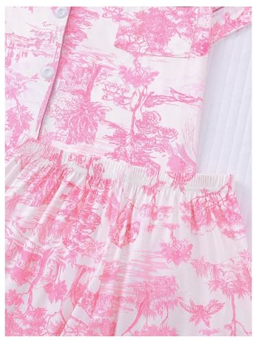 Image of Floerns Women's Floral Pajamas Notch Collar Print Sleepwear Two Piece Pajama Set