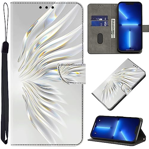 Custodia per Samsung Galaxy A34 con chiusura magnetica funzione flip scomparti per carte di credito pelle per A34 elegante custodia a portafoglio ali di cristallo