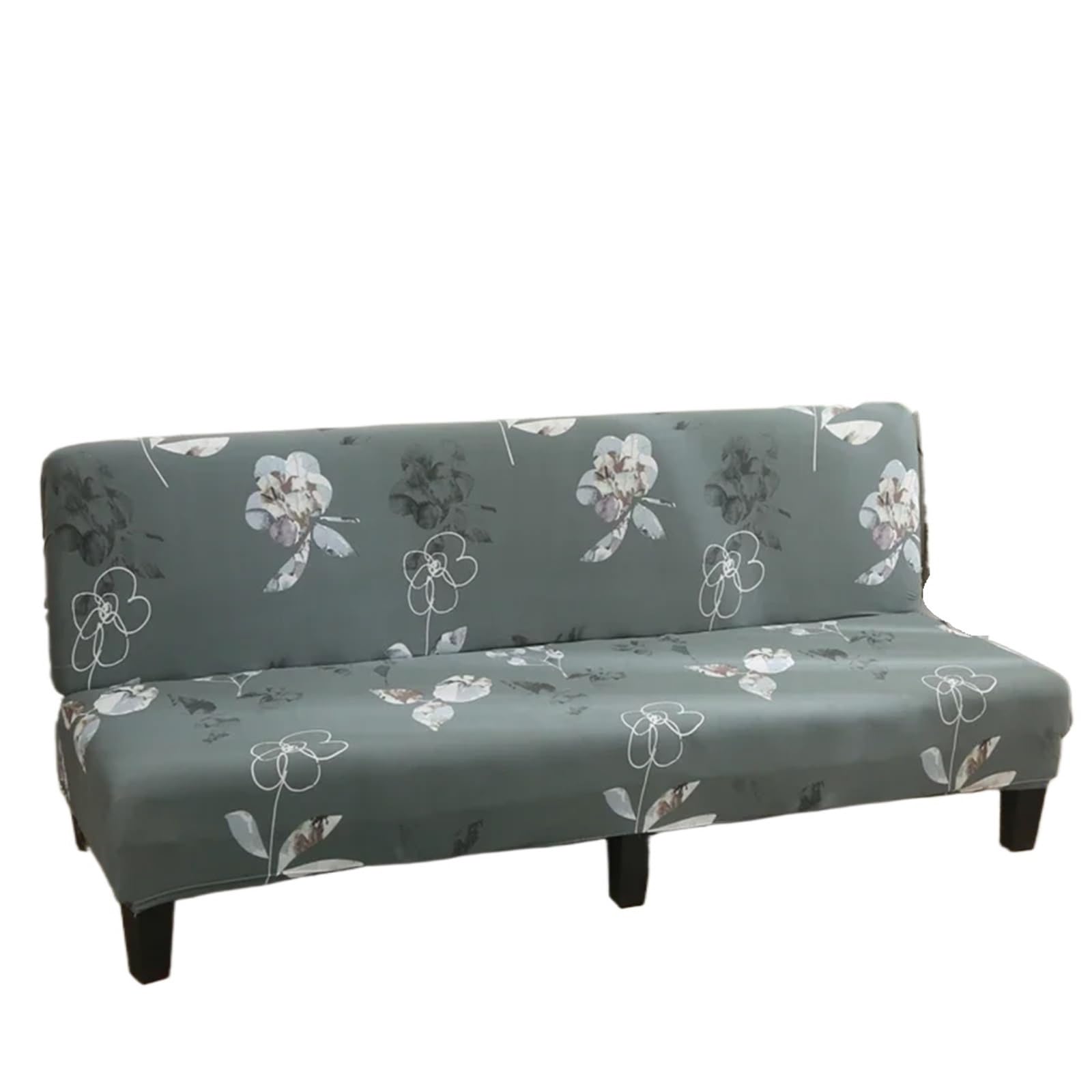 GCYEIDMA Armless Sofa Slipcover Armless Futon Slipcovers Stretch Folding Sofa Bed Cover with Elastic Bottom, Printed Fitted Couch(Color 6,M 155-185CM)
