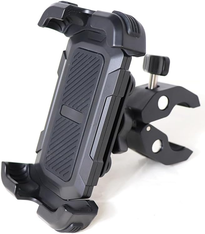 自転車 バイク スマホホルダー 振動吸収 22 / 25ｍｍハンドル対応 携帯ホルダー 取り付け簡単 ワンタッチ取り付け 360度回転 強力固定 ツーリング ナビ ロードバイク クロスバイク
