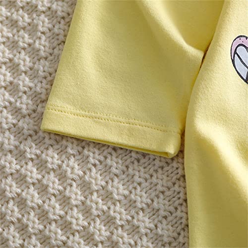 Camiseta de manga comprida macia com estampa 3D de borboleta, para crianças, Amarelo, 3-4 Anos