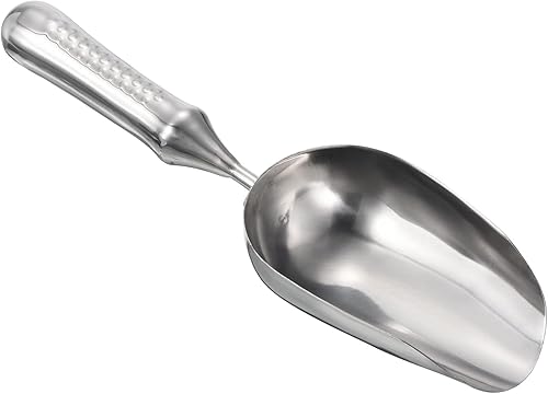 PATIKIL Cuchara suelta para tierra de jardín de 13 pulgadas, cuchara de hielo de mano de acero inoxidable, antideslizante, gran capacidad,