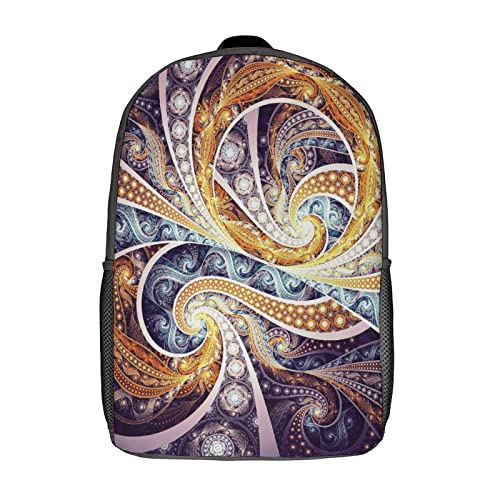 Sac à dos pour enfants adultes Fractal au design urbain 17 pouces