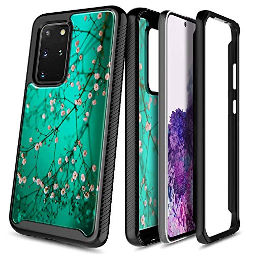 E-Began Galaxy S20 Plus Case, Full-Body Shockproof Protective Rugged Bumper Cover, Support Wireless Charging, Impact Resist Durable Phone Case for Samsung Galaxy S20+ Plus -Plum Blossom