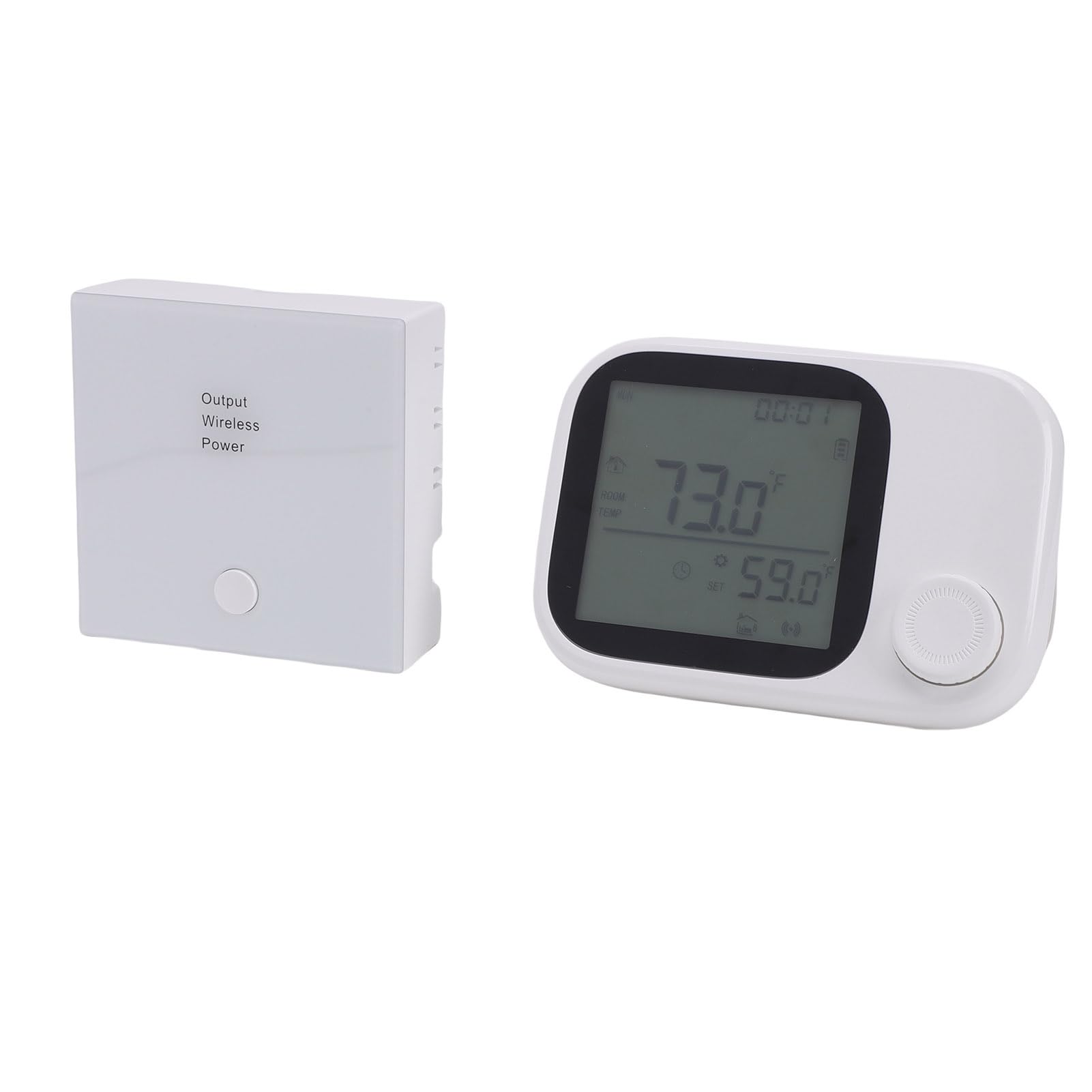 Fdit Termostato Inalámbrico WiFi Inteligente para Caldera de Gas con Pantalla LCD a Color y Control por Voz para de Calefacción del Hogar (White)