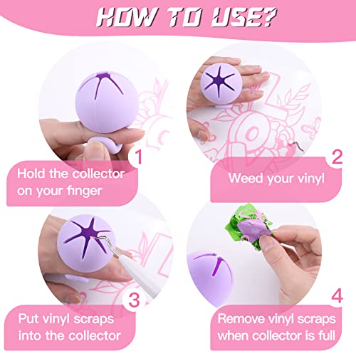 Htvront Vinyl Weeding Scrap Collector - Portable Handheld Vinyl Scrap Collector Ring, Silicone Weeding Tools For Vinyl Htv Crafting Adhesive Paper Sheets (Purple) #TOP5