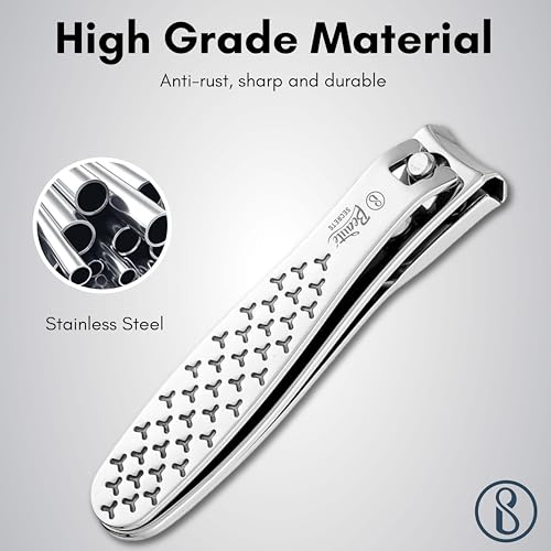 Beauté Secrets Nail Cutter - Professional Nail Clipper with Curved Blade for Trimming & Grooming - Easy to Use, Precision Nail Care Tool, Silver - Image 6