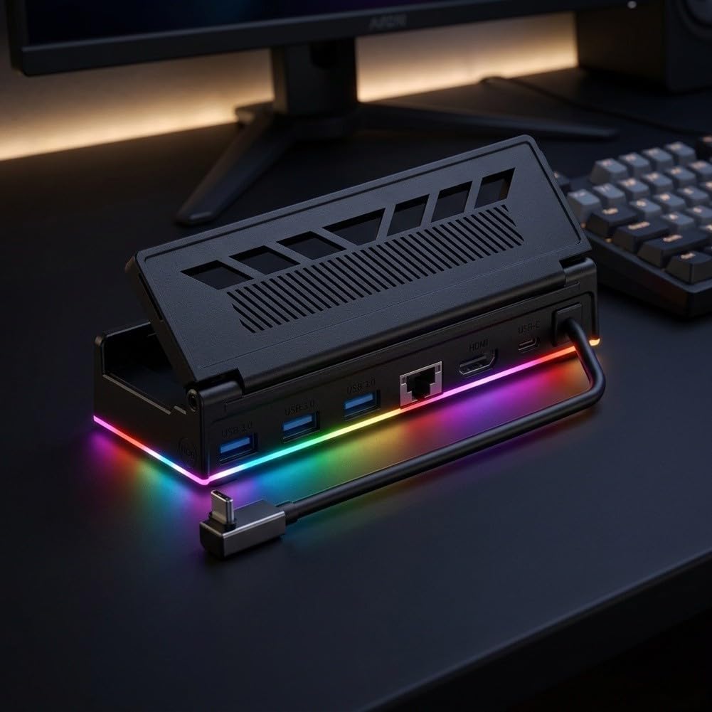 Station de Charge RGB pour steam Deck pour rog 100W Station de