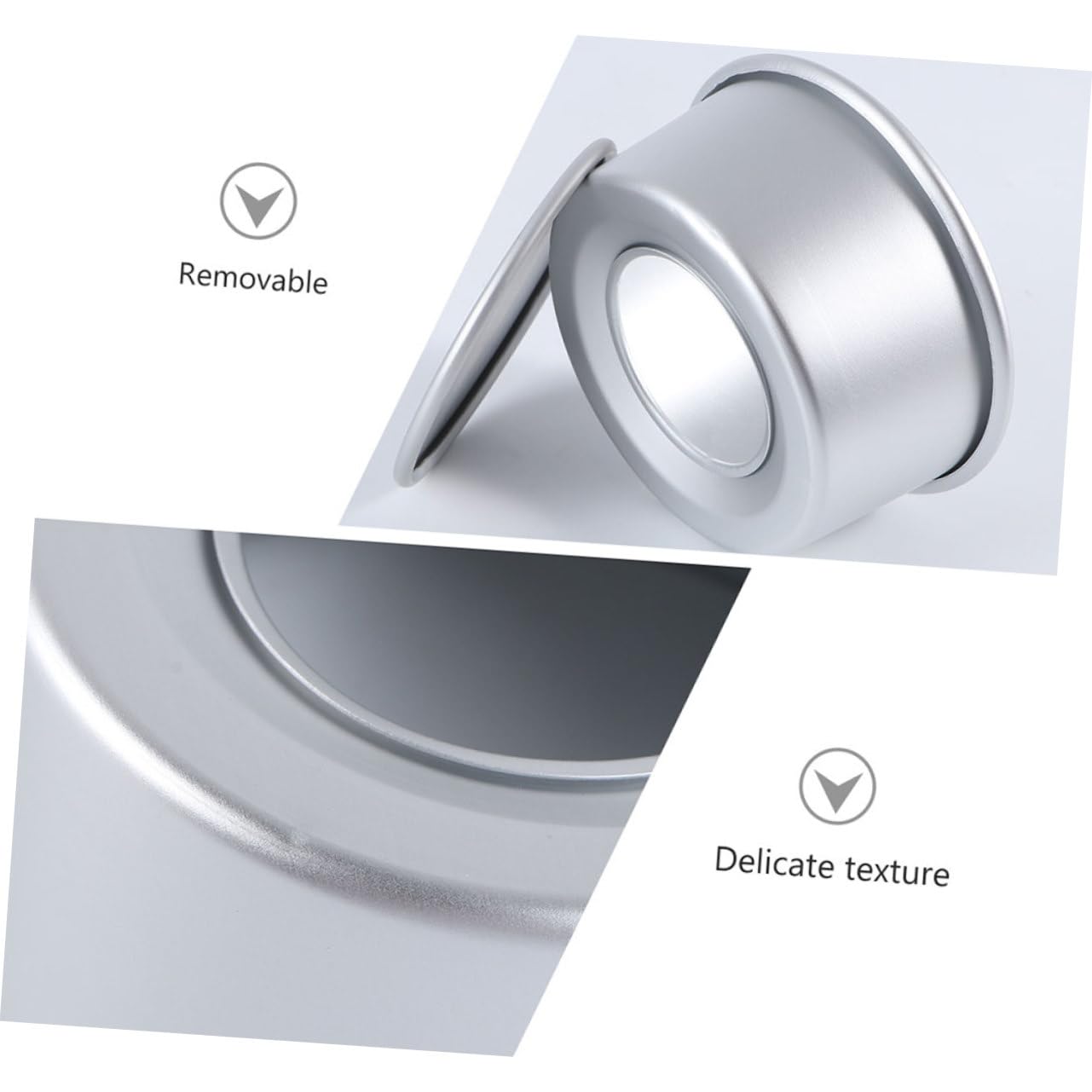 Abaodam Lot de 8 Petits Moules à Gâteau Ronds en Alliage D'aluminium avec Fond Amovible, Résistant Four, Pâtisserie Maison Boutiques de Gâteaux