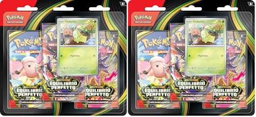 Pokémon: confezione da tre buste dell’espansione Megaevoluzione - Equilibrio Perfetto del GCC Pokémon (una carta promozionale olografica e tre buste di espansione), Edizione in Italiano