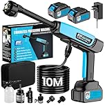 Cordless Pressure Washer, High Pressure Portable Power Washer with Dual 21V 4000mAh Batteries & Extra Long 10M Hose, 6-in-1 Nozzle Battery Powered Jet Wash for Car, Patio, Garden & Driveway Cleaning