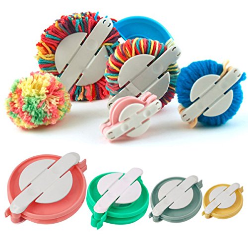 Lozom 2X4 Sizes Pompom Pom-Pom Maker For Fluff Ball Weaver Needle Craft Diy Wool Knitting Craft Tool Set Decoration With Thread Cutter Scissors (2-Pcs) #TOP1