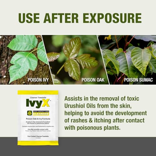 Image of CoreTex Ivy X Post-Contact Poison Ivy Wipes - Pack of 75 Single-Use Treatment Wipes to Assist in Removal of Rashes - Also Works on Poison Oak & Sumac Oils - Travel Size Rash Remover