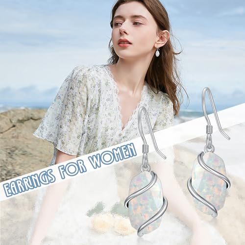 Earrings for Women 925 Sterling Silver Dainty Gemstone Dangle Drop Earrings Fine Jewelry Birthday Christmas Gifts for Women Her Mom3