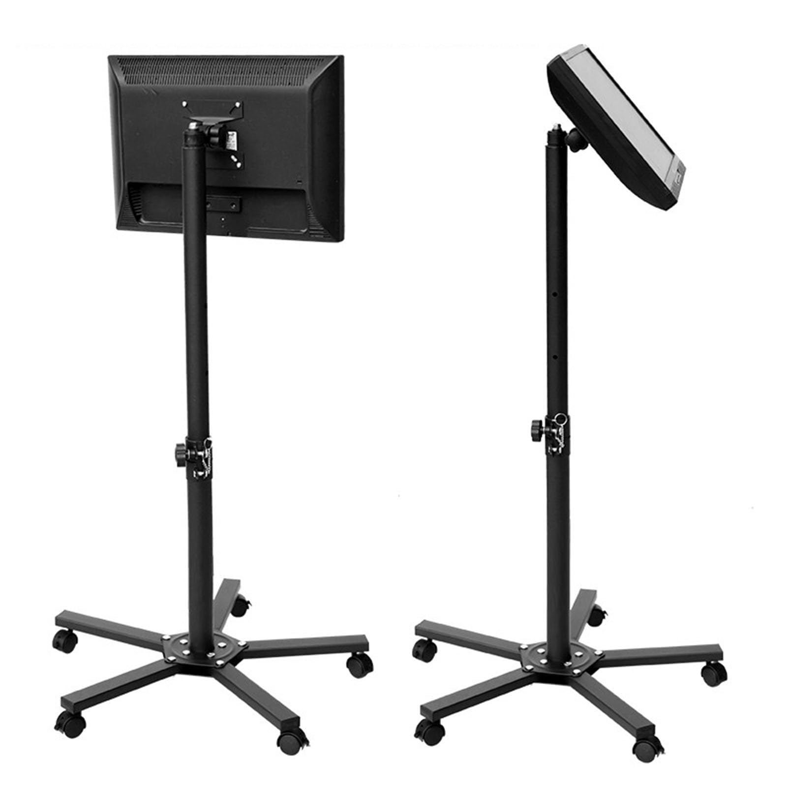 Supporto da Pavimento Universale Girevole A 360° per TV - Supporto TV con Ruote E Regolazione Dell'Angolazione, Carrello Mobile per TV per Schermi da 14 A 27 Pollici