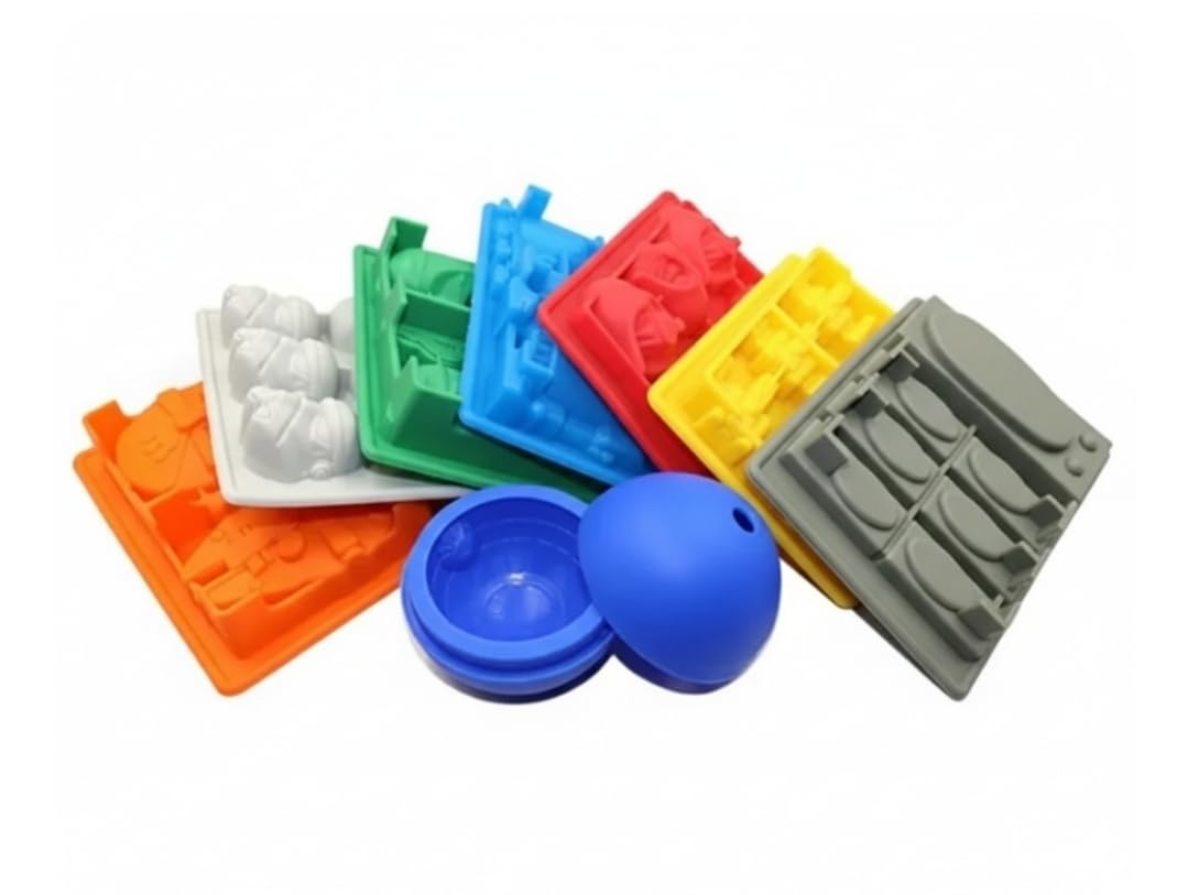 Galaxy Theme Silicone Molds Set of 8 - Sci-Fi Character Candy Molds for Chocolate, Ice Cubes, Jello & Baking - Fun Space Party Supplies & Gifts for