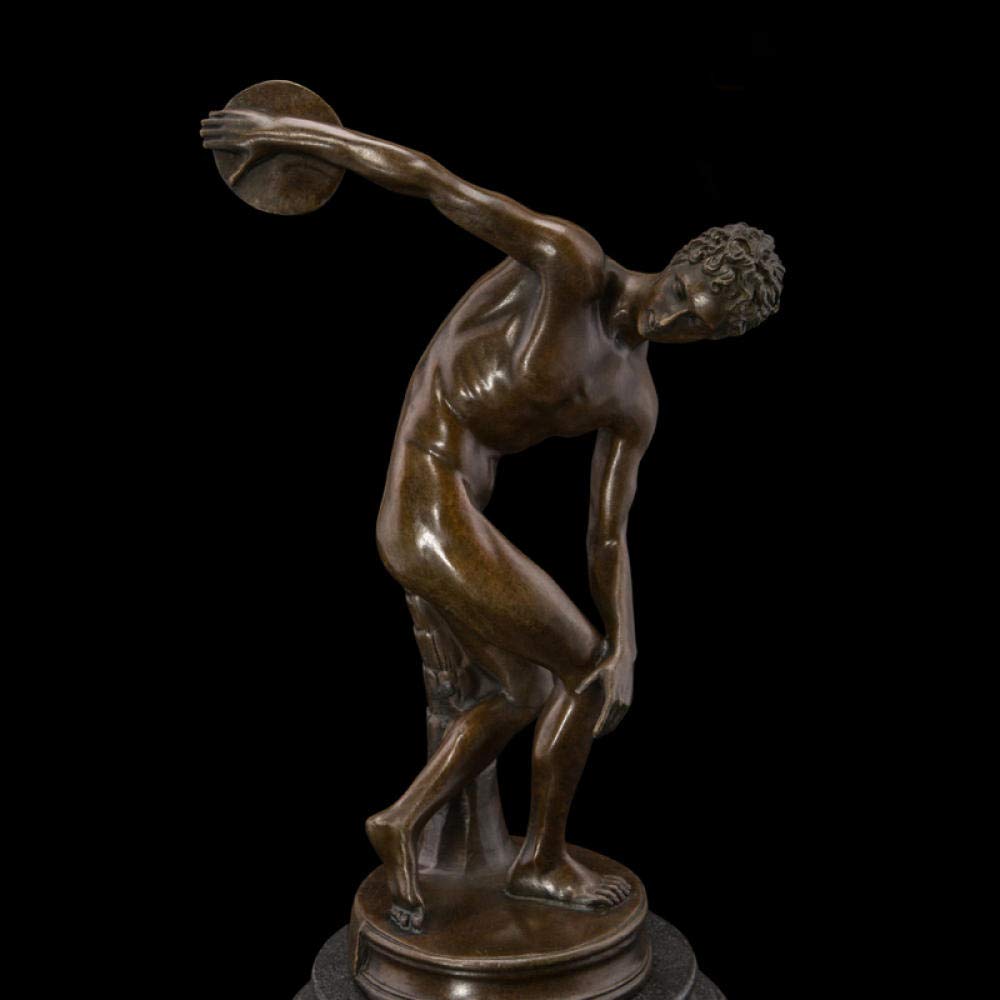 Amazon.co.jp: 彫刻 彫刻像アート装飾ブロンズスポーツマン投げ