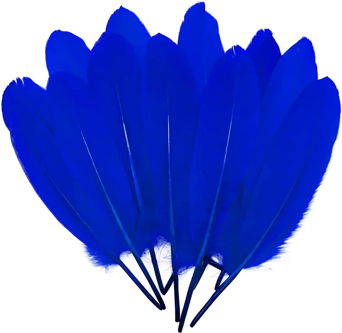 100pcs Royal Blue Goose Feathers 6-8 Inch for Crafts Wedding Party Decorations Clothing Hats Accessories Dream Catchers Making