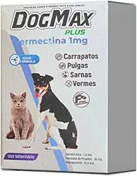 DogMax Plus - Ação 4 em 1 - Remédio para pulgas, carrapatos, vermes e sarna 4 Comprimidos para cães e gatos 5kg