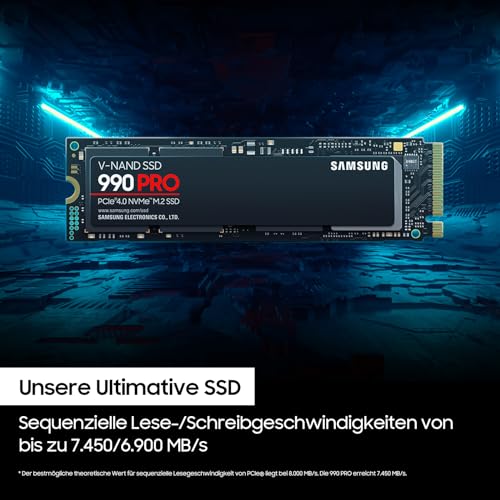 Samsung 990 PRO NVMe M.2 SSD, 2 TB, PCIe 4.0, 7.450 MB/s Lesen, 6.900 MB/s Schreiben, Interne SSD, Interne SSD für Gaming und Videobearbeitung, Schwarz, MZ-V9P2T0BW – Bild 4