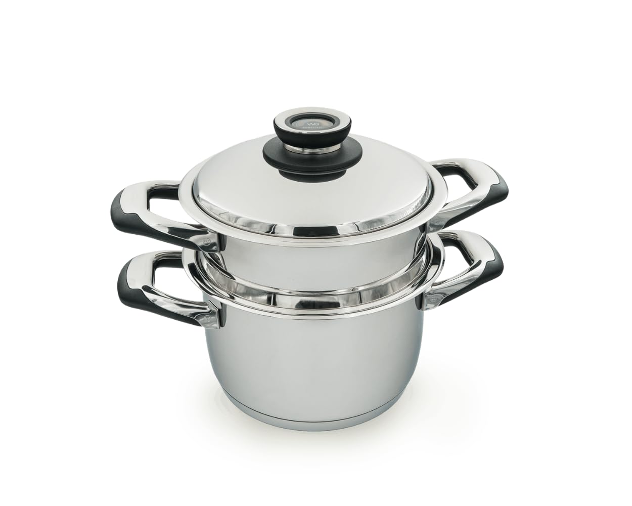 ECOVITAM | Cuiseur vapeur 3,8L Inox 18/10 | Diamètre 20cm | Sans PFAS | Tous feux dont induction | Thermomètre intégré | Fabriqué en Italie