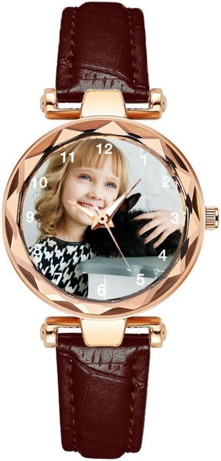Personalized Photo Watch for Women, Custom Picture Quartz Watch with Stainless Steel Band, Unique Gift for Family, Friends, Graduation, Birthday, Anniversary