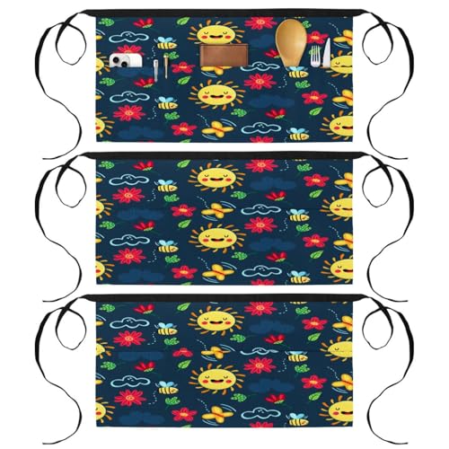 Tablier court 3 poches pour éviter les taches en cuisine et ranger vos outils