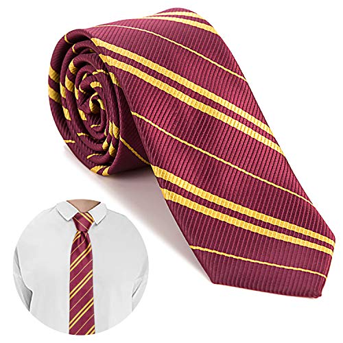 Joy Bang Cosplay Tie for Halloween Party Costume Accessories Tie for Birthday Party Red Stripe Necktie for Harry