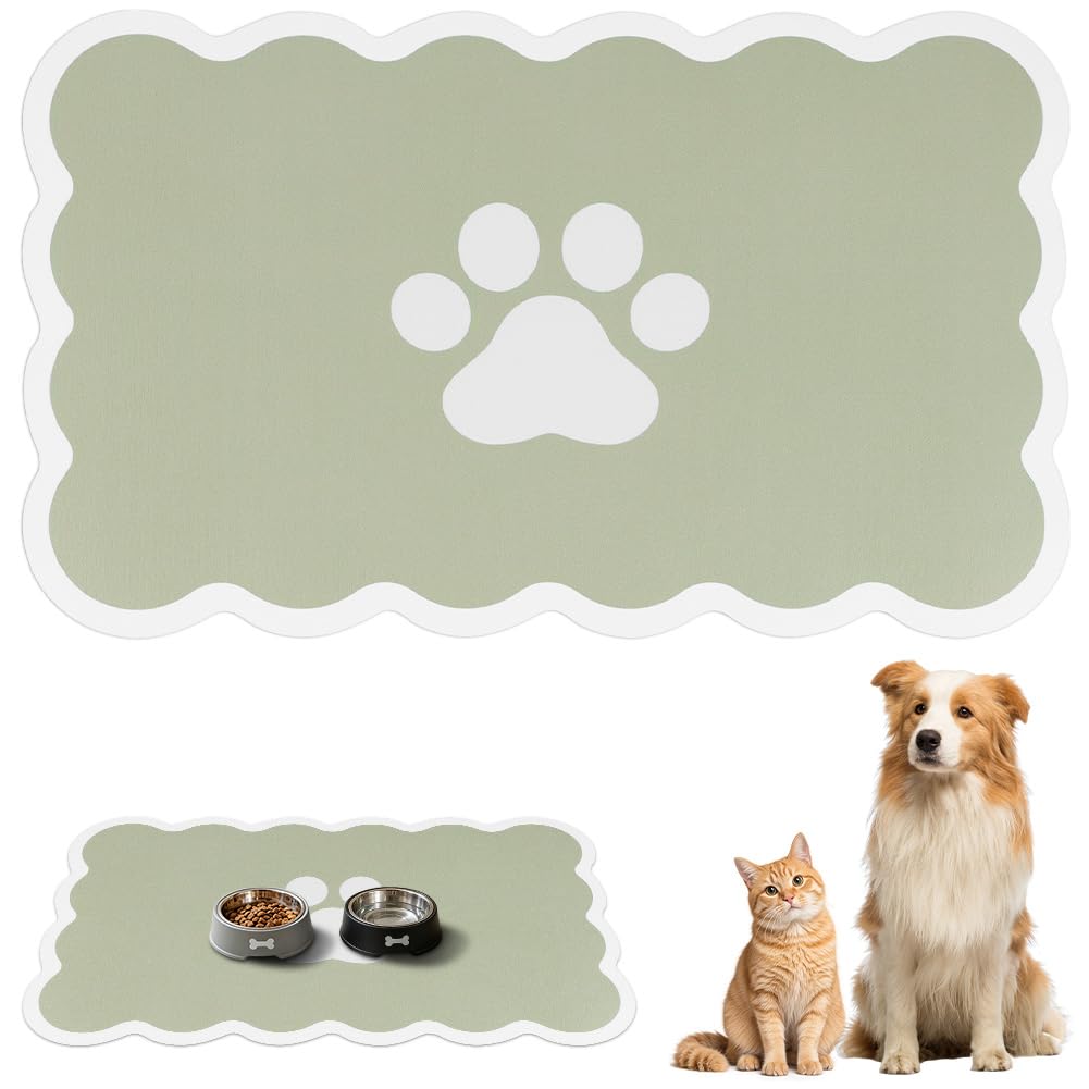 AYESY Pet Feeding Mats, 40 x 60cm Absorbent Dog Food Mat