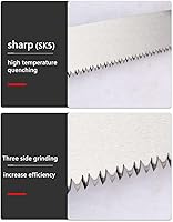 Vista 2 de 14 in. Hand Saw, 11 TPI Fine Cuts Wood Saw Universal Saws for Wood Crosscut Saw Trimming, Gardening Plastic Pipes