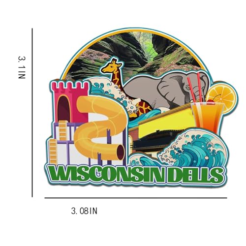 Imán Decorativo de Nevera Wisconsin Dells Madera 3D miniatura 3