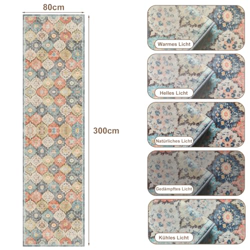 WTHYGB Teppich Läufer Flur, Küchenläufer 80x300cm rutschfest Waschbar – Ansicht 2
