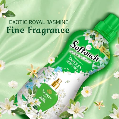 Image of Softouch Yardley Royal Jasmine 800+210 ml Fabric Conditioner | Long lasting fragrance for clothes