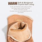 Winter Gloves for Women: Touchscreen Fashion Slim Cut Suede Warm Gloves with Thermal Crystal Velvet Lined for Travel - Image 2