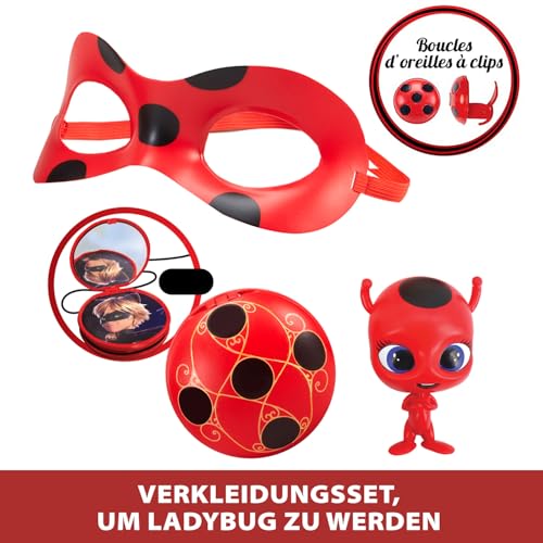 BANDAI - Miraculous Ladybug - Verwandlungsset - Ladybug-Kostüm - Box JoJo Maske Tikki-Ohrringe Kwami - Miraculous Kostüm und Zubehör - Spielzeug für Kinder ab 4 Jahren - P50601