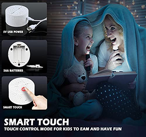 GRJAWN 3D Illusie Lamp Led Naast Tafellamp, Speelkaart Dobbelstenen Nachtlampje 16 Kleuren Auto Veranderende Touch… - Image 7